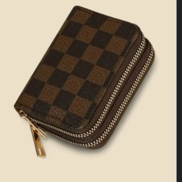 Brown Monogram Checkerboard Wallet Zip Zippy Around Double Zip Walet Brown/Black - Picture 11 of 16